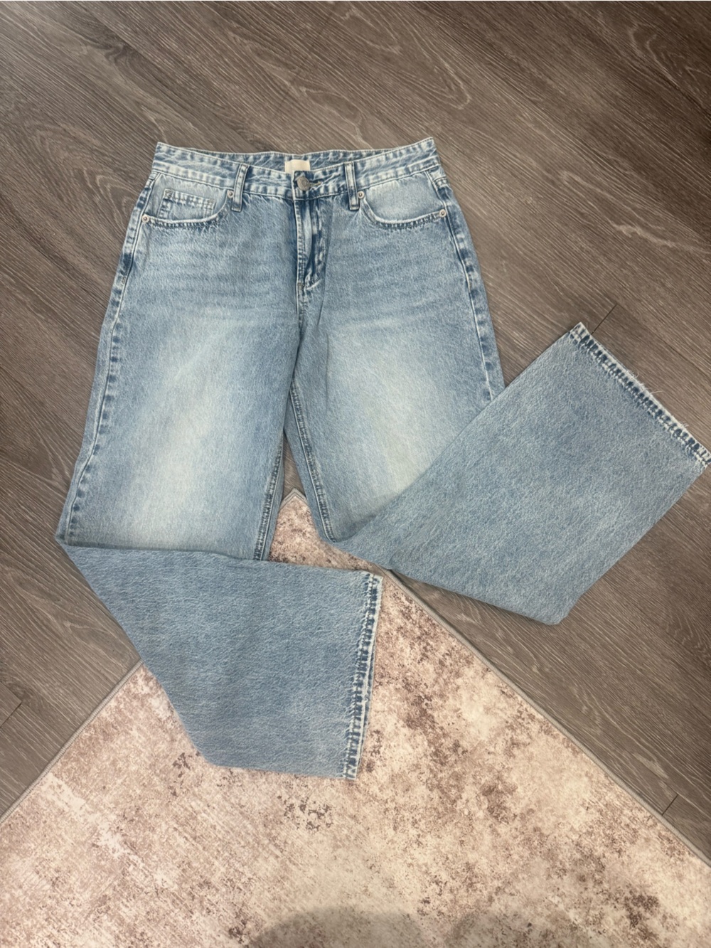 Light Blue Women's Flare Jeans - High-Rise Wide Leg